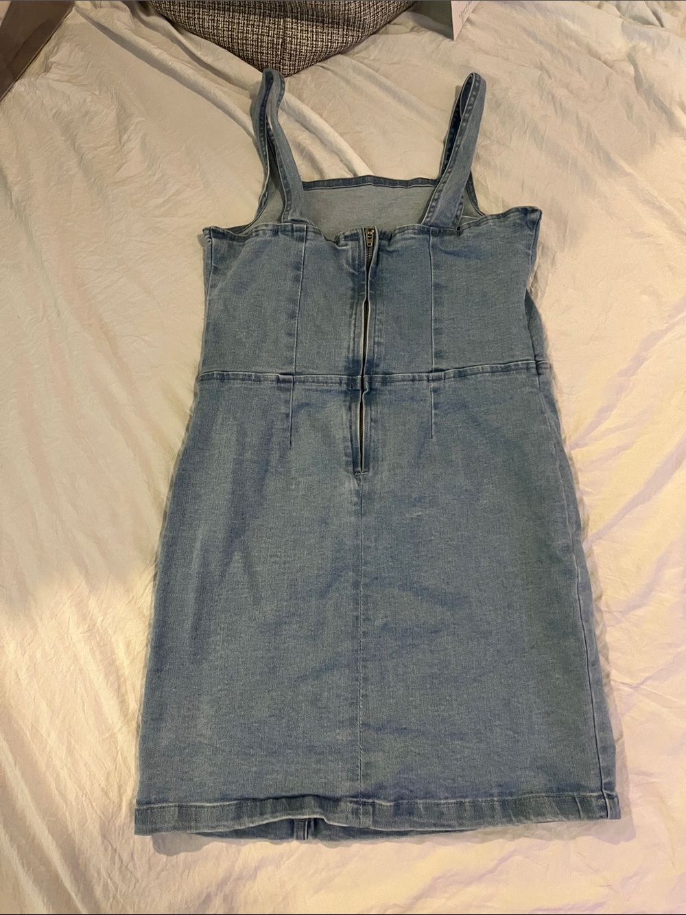 Steve Madden Light Blue Denim Square-Neck Tank Maxi - Picture 4 of 4